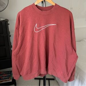 Nike Swoosh Crew Neck Pullover Sweatshirt Red Women’s XL